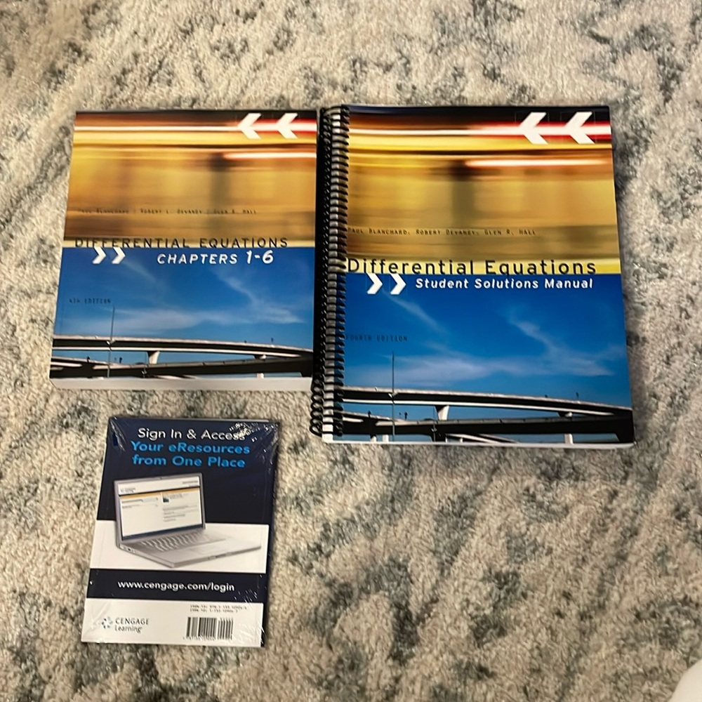 Differential equations textbook & solutions manual